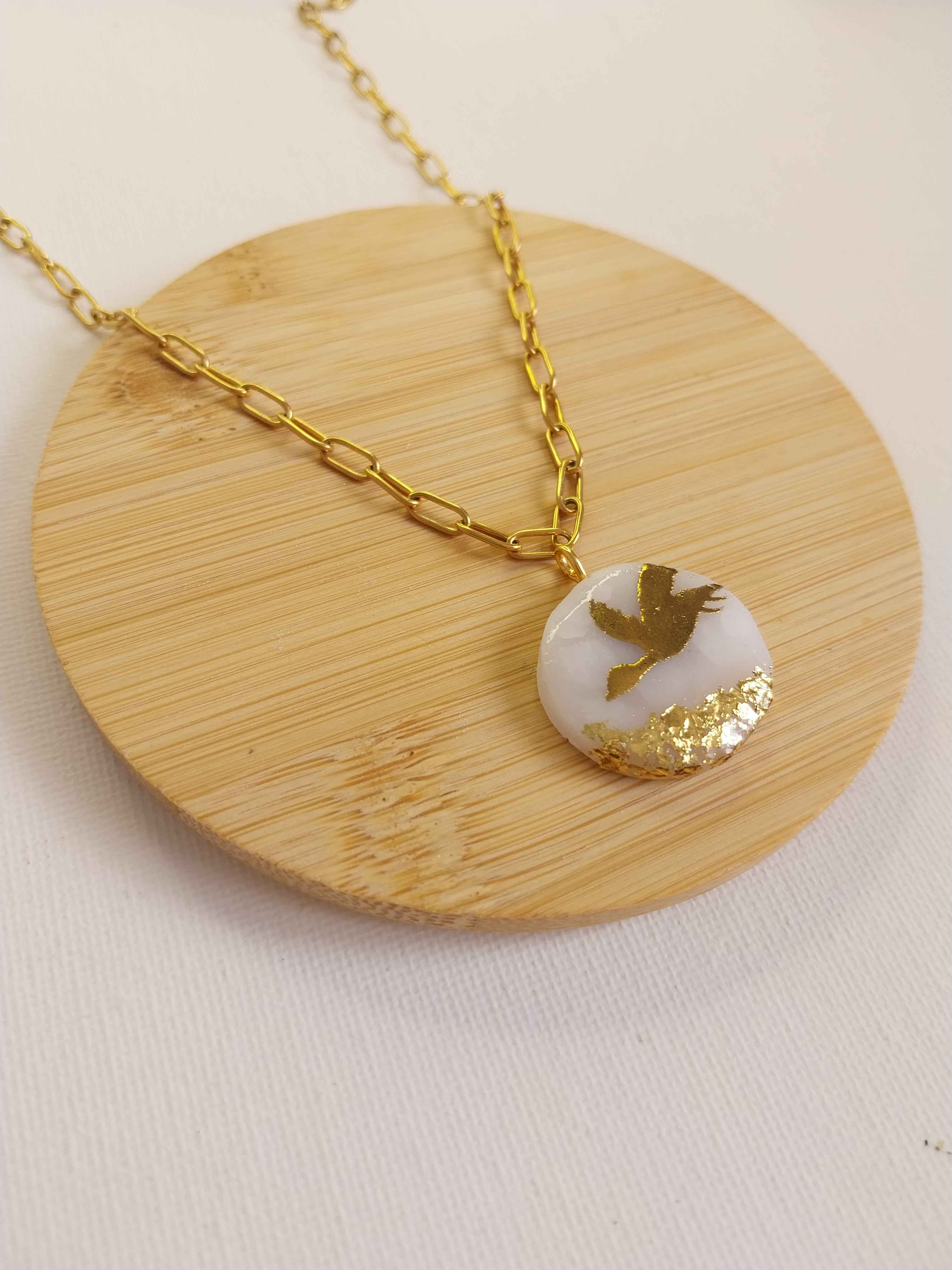 Pendentif colombe dorée Talis&co