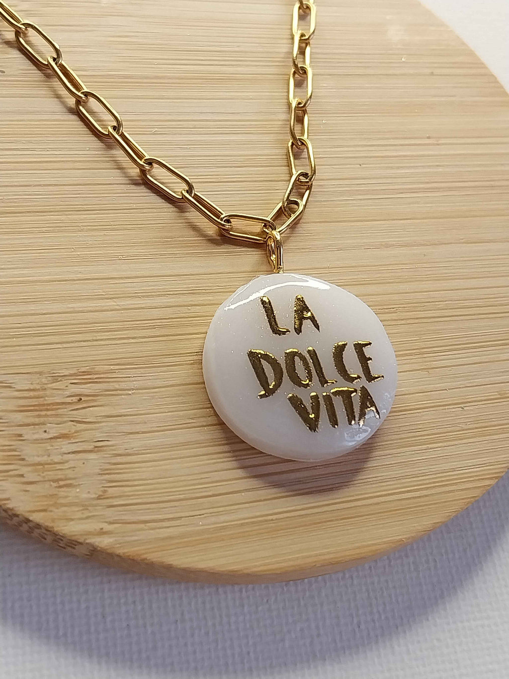 Pendentif "La Dolce Vita" doré Talis&co