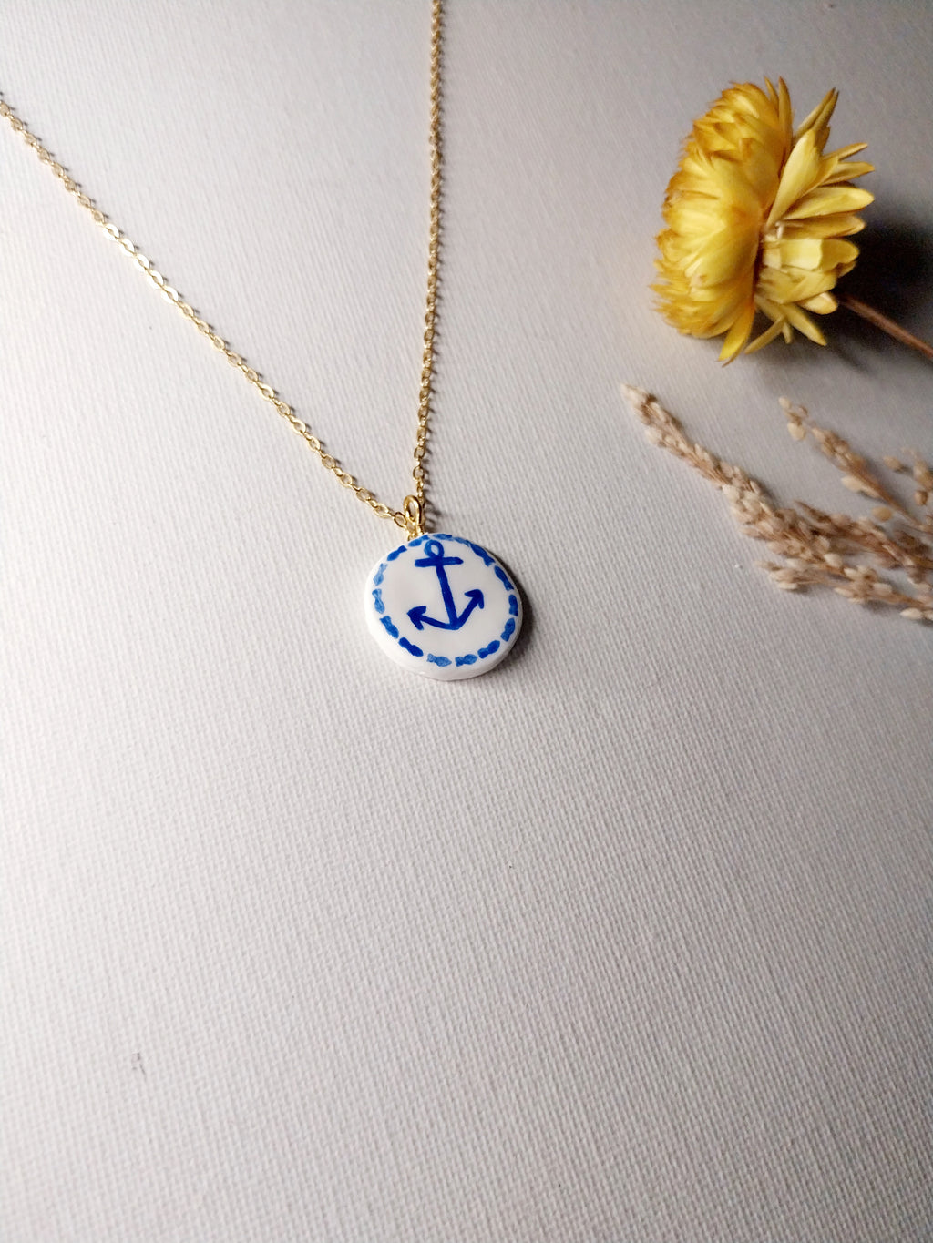 Pendentif ancre bleue Talis&co