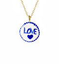 Pendentif LOVE bleu Talis&co