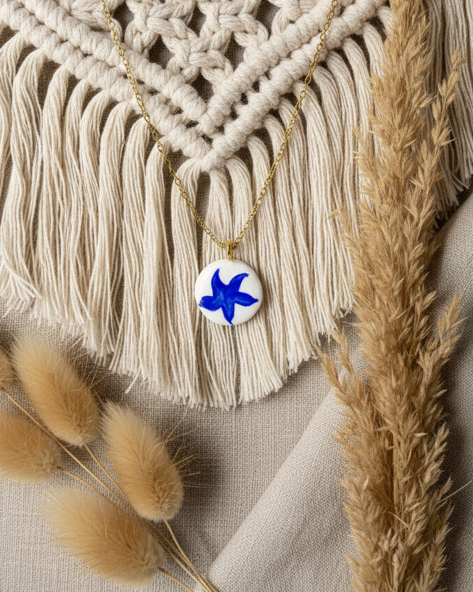 Pendentif étoile de mer bleue Talis&co
