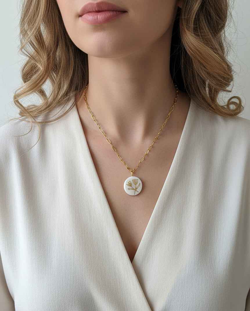 Pendentif fleur dorée Talis&co