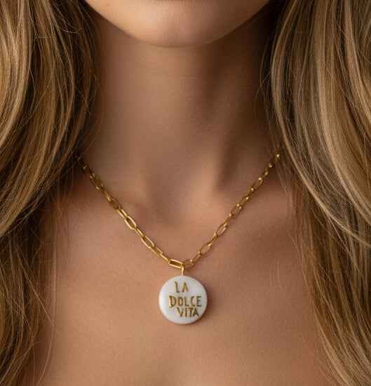 Pendentif "La Dolce Vita" doré Talis&co