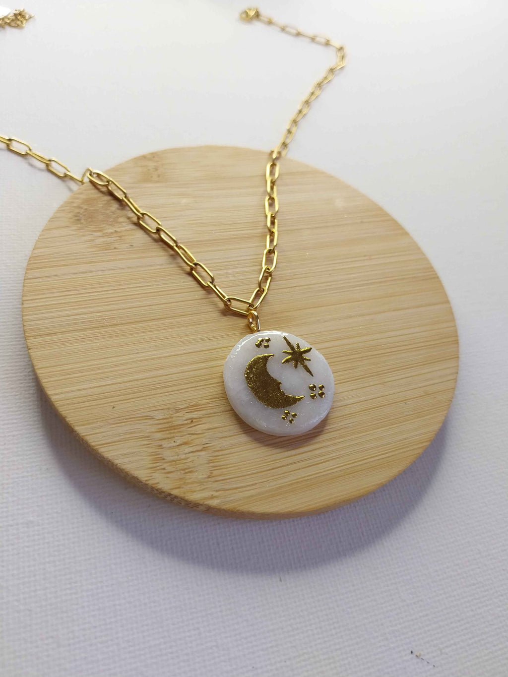 Pendentif lune et étoile doré Talis&co