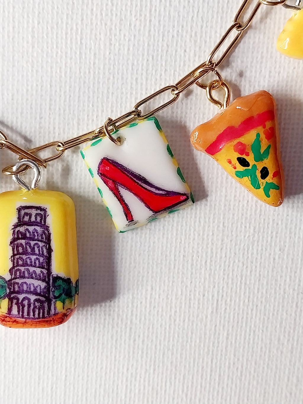 Collier à breloques inspiration voyage en Italie Talis&co