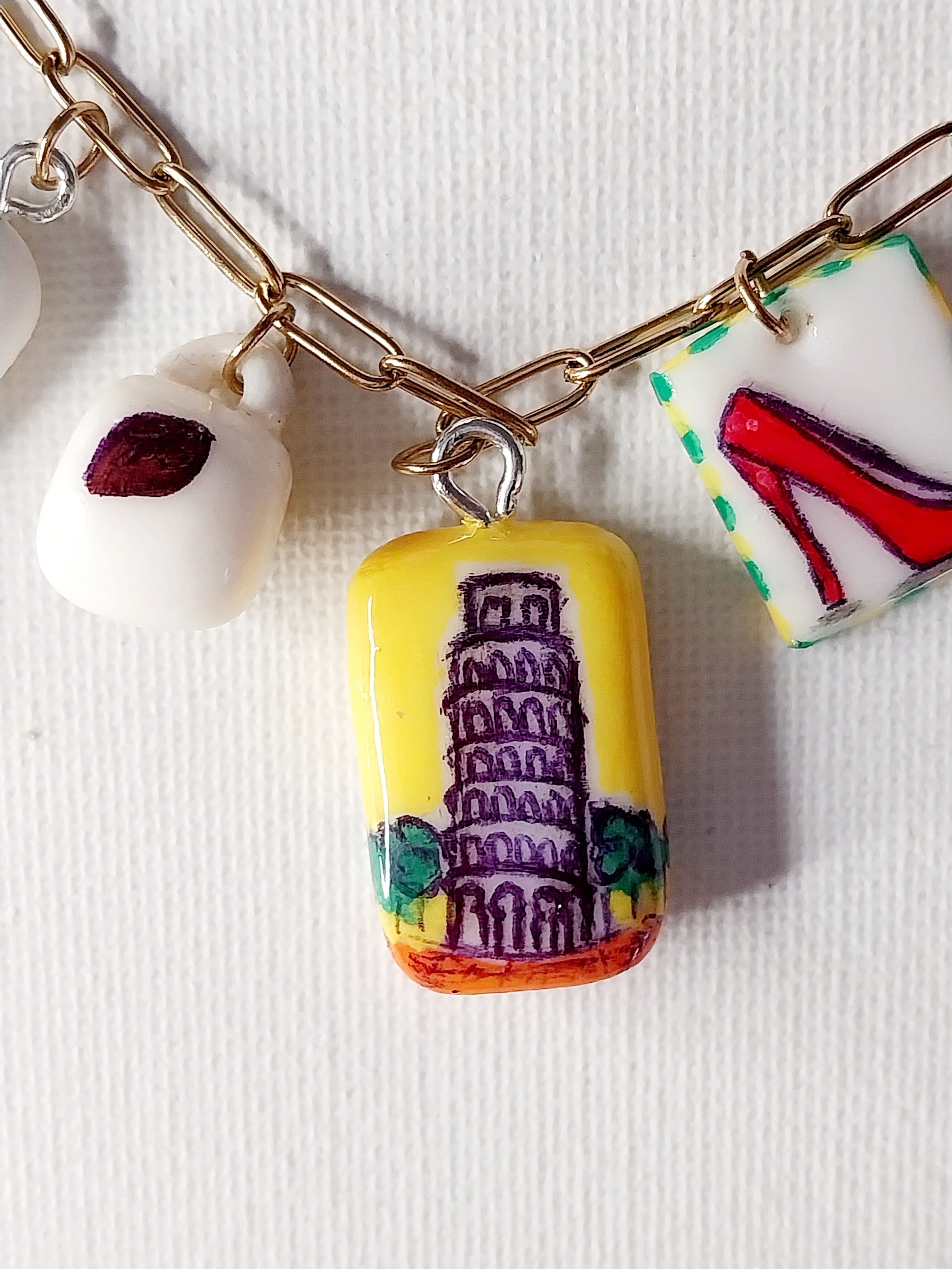 Collier à breloques inspiration voyage en Italie Talis&co