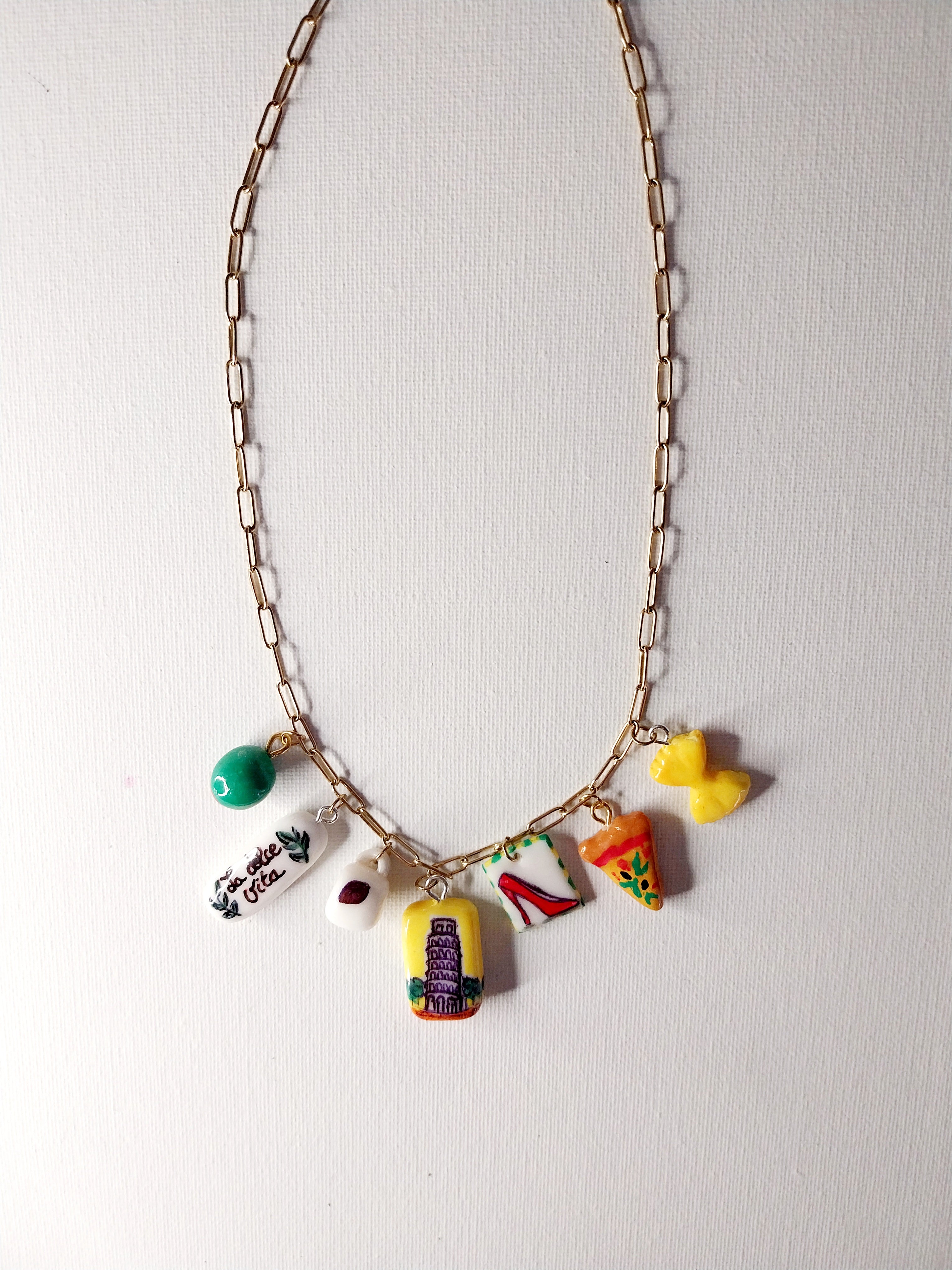 Collier à breloques inspiration voyage en Italie Talis&co