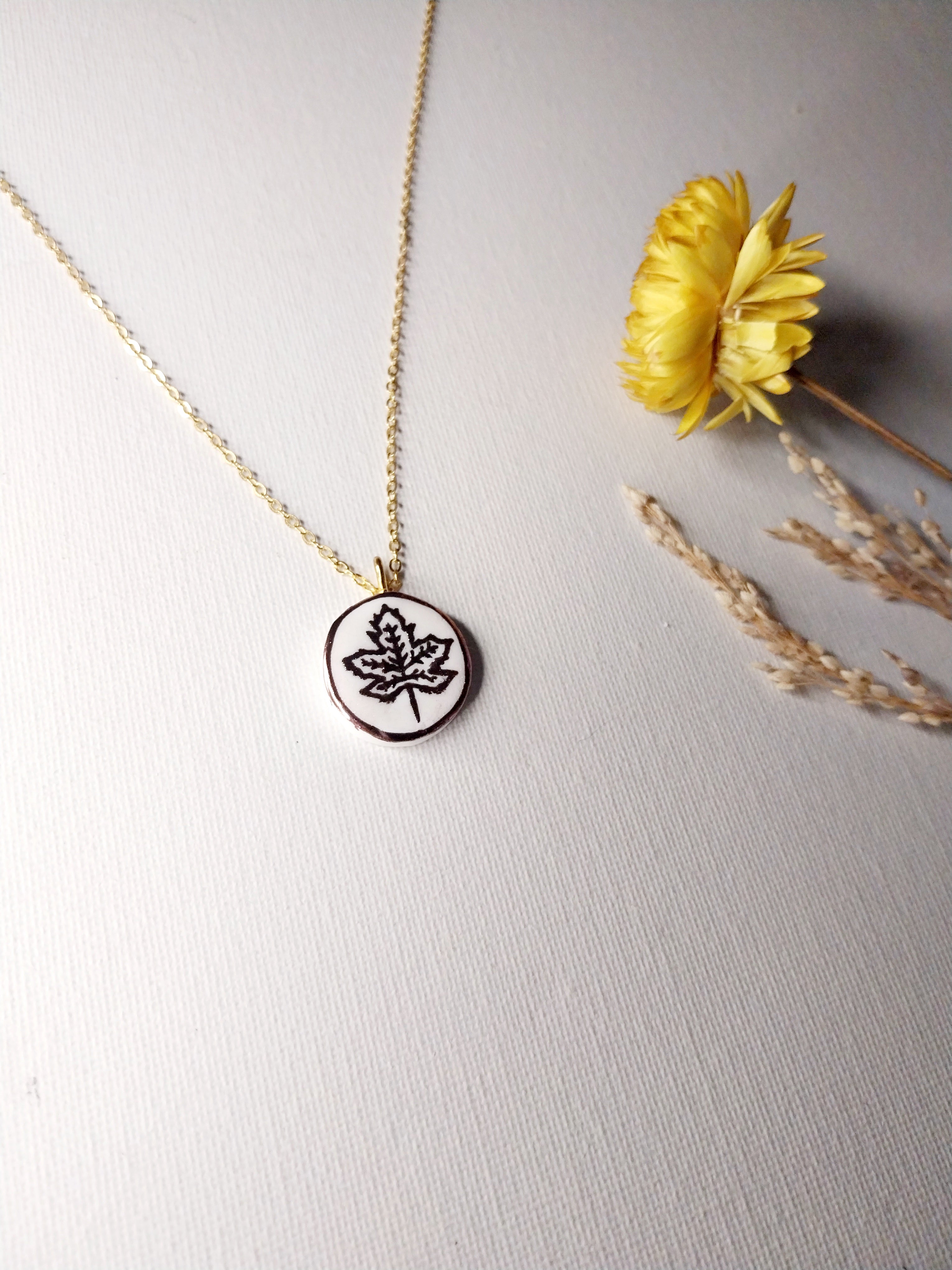 Pendentif feuille d'automne Talis&co