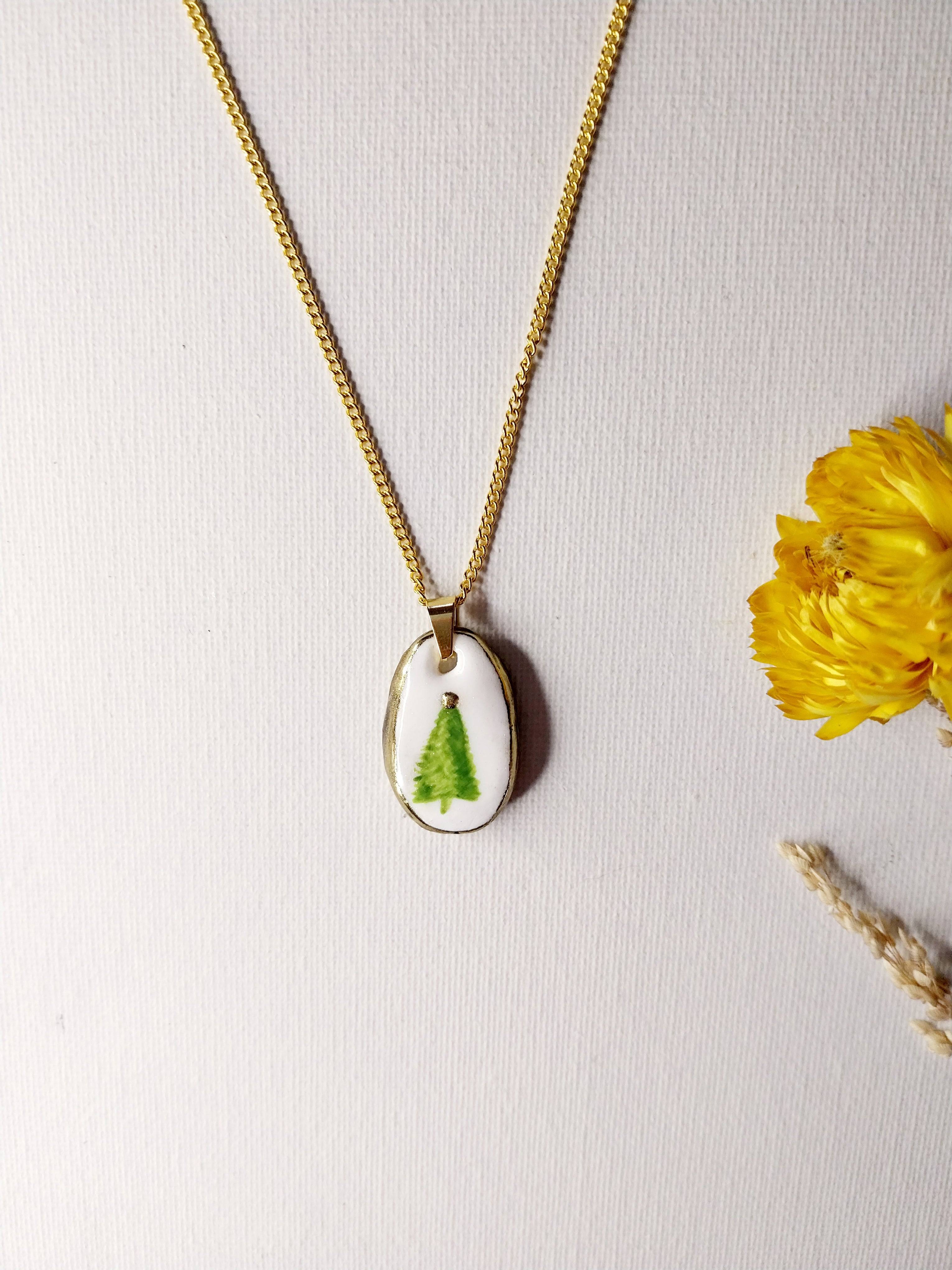 Pendentif arbre de Noël Artisanal en Argile Polymère