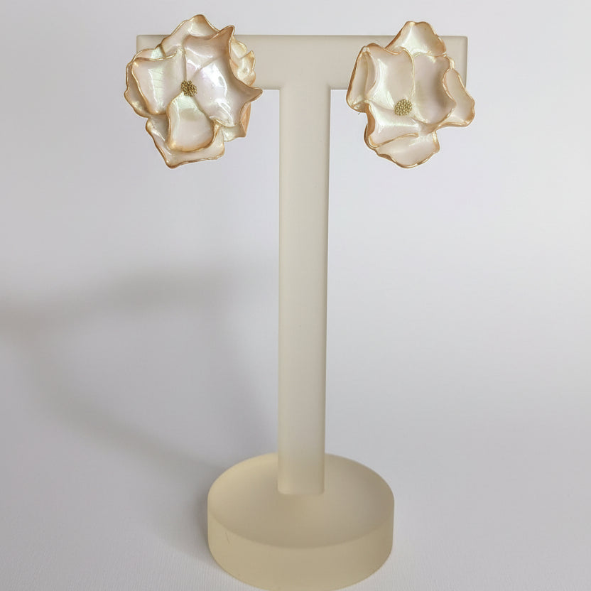 Boucles d'Oreilles Émeraude - Reflets Vert et Doré | Argile polymère