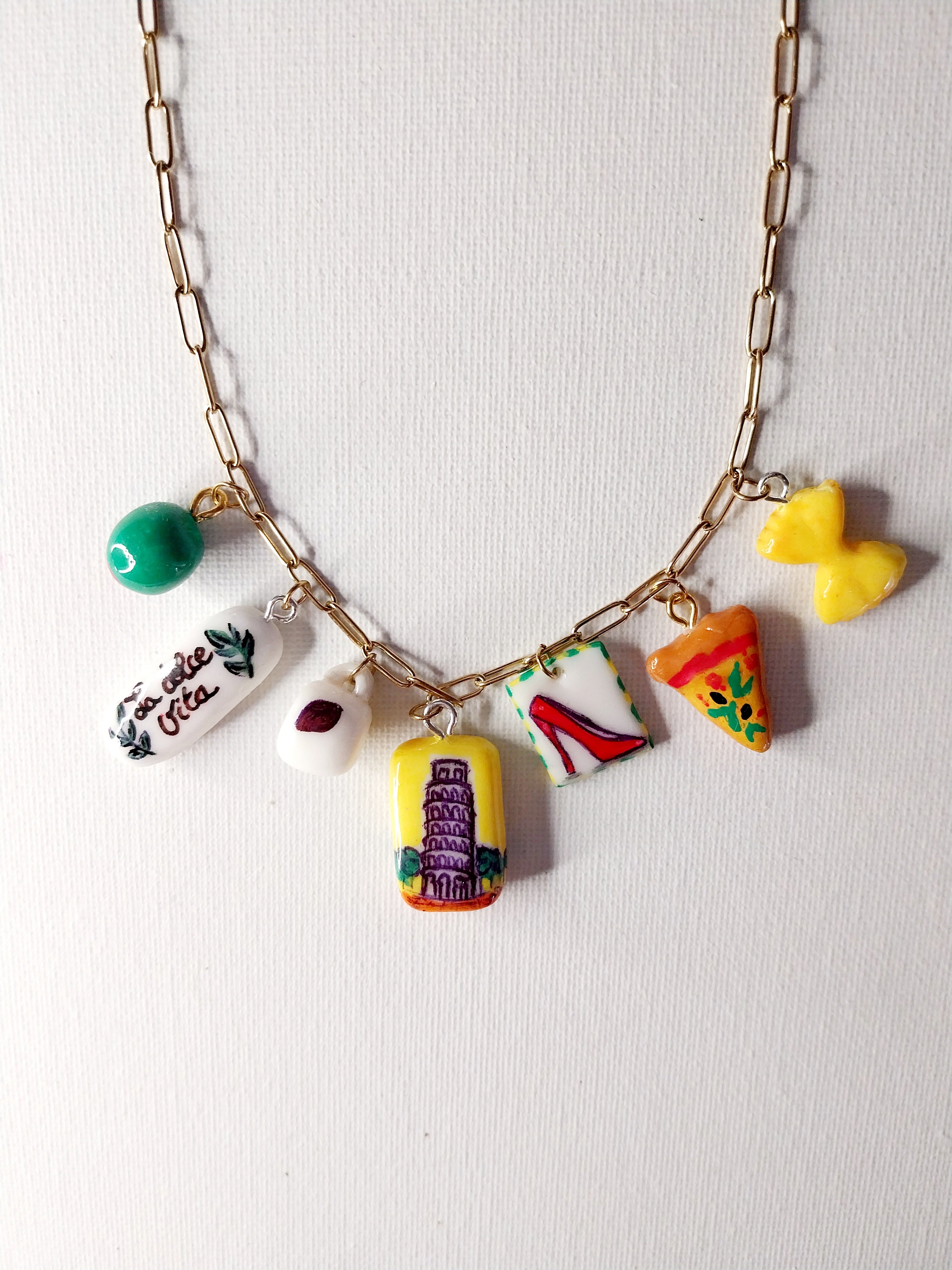 Collier à breloques inspiration voyage en Italie Talis&co