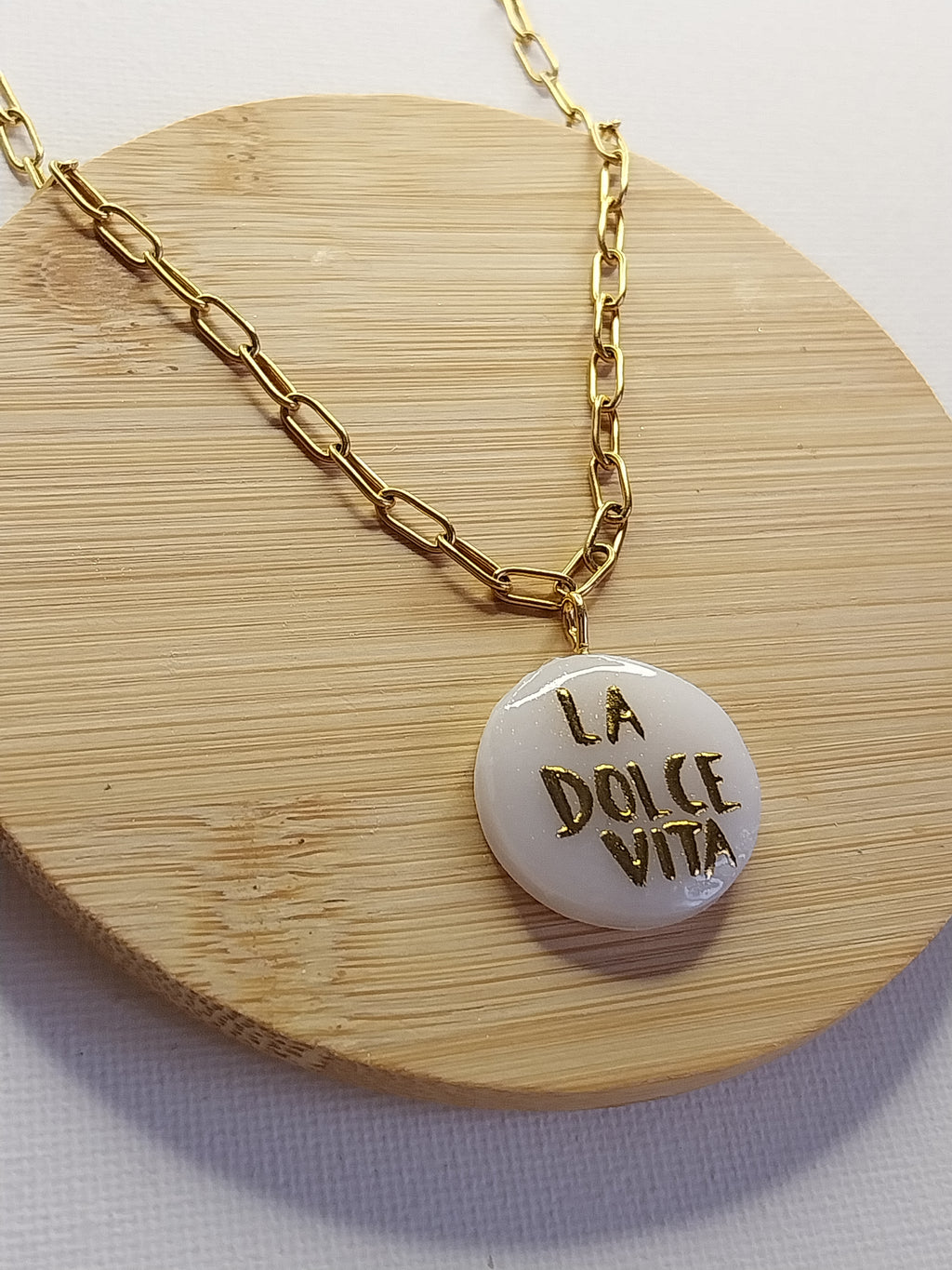 Pendentif "La Dolce Vita" doré Talis&co