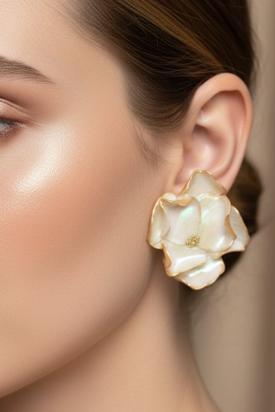 Boucles d'Oreilles Émeraude - Reflets Vert et Doré | Argile polymère